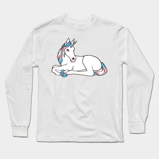 trans pride unicorn foal Long Sleeve T-Shirt